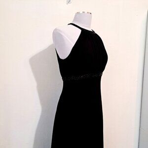 Jones Wear Dress Black Midi Party Sequins Empire Waist Size 8 Great Condition